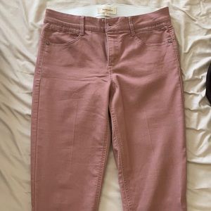 Pink pants with stretchy waist band. Size 11/30w.